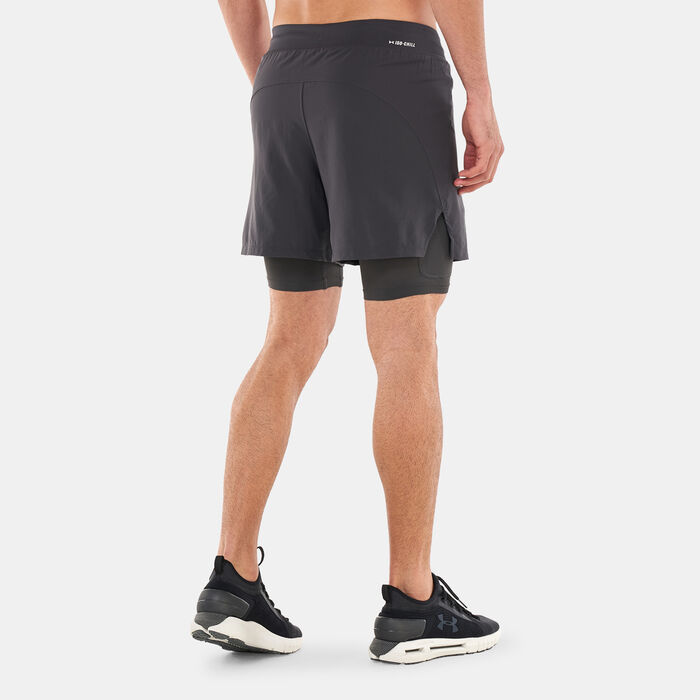 Under Armour Men's UA Iso-Chill Run 2-in-1 Shorts Grey image number 1