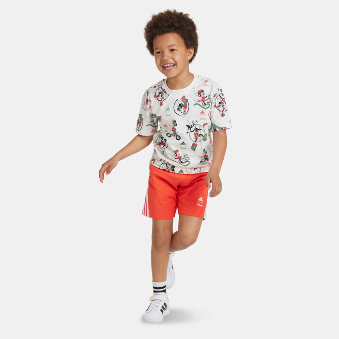 adidas Kids' Disney Mickey Mouse T-Shirt and Shorts Set (Younger Kids) White image number 2