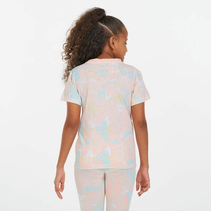 adidas Originals Kids' Marble Allover Print T-Shirt Pink adidas Originals Kids' Marble Allover Print T-Shirt Pink image number 1