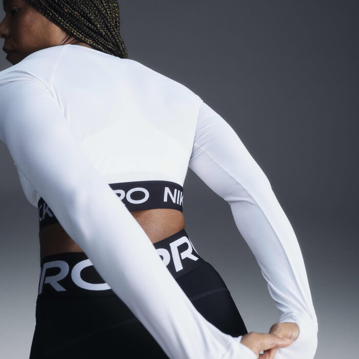 Nike Women's Pro Dri-FIT Crop Top White Nike Women's Pro Dri-FIT Crop Top White image number 2