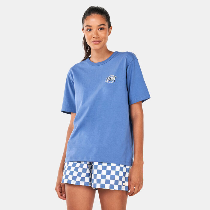 Vans Women's Skate Classics Off The Wall T-Shirt Blue Vans Women's Skate Classics Off The Wall T-Shirt Blue image number 0