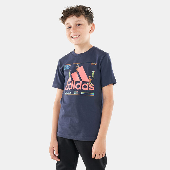 adidas Kids' Gaming Graphic T-Shirt Blue adidas Kids' Gaming Graphic T-Shirt Blue image number 0
