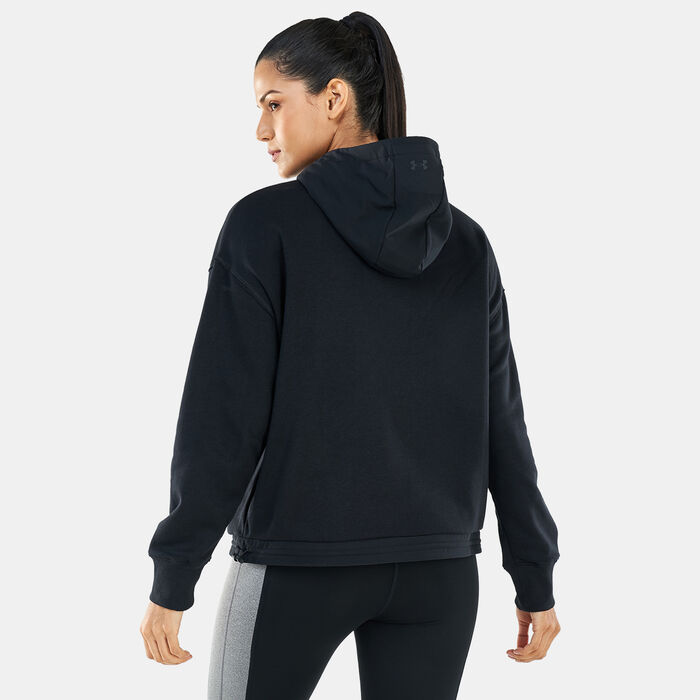 Under Armour Women’s Project Rock Fleece Hoodie Black Under Armour Women’s Project Rock Fleece Hoodie Black image number 1