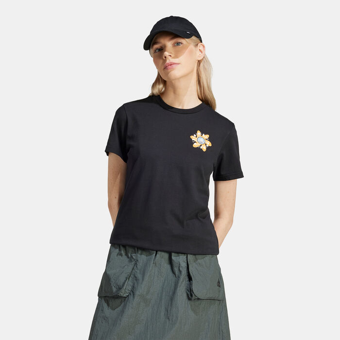 adidas Women's Flower Pack Graphic T-Shirt Black adidas Women's Flower Pack Graphic T-Shirt Black image number 0