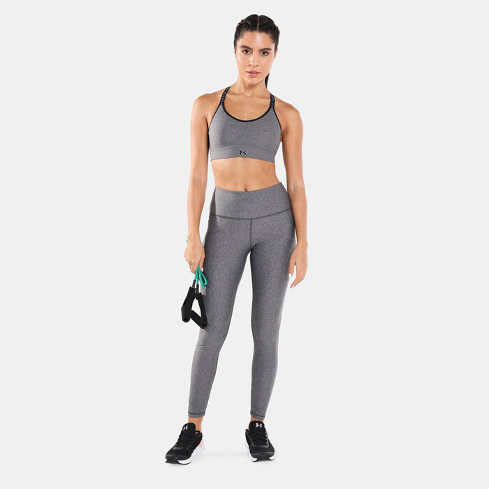 Under Armour Women's UA Infinity Mid Heather Cover Sports Bra Grey Under Armour Women's UA Infinity Mid Heather Cover Sports Bra Grey image number 2
