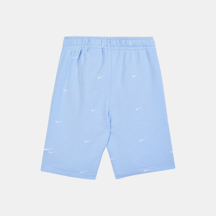 Nike Kids' Sportswear Swoosh French Terry Shorts (Older Kids) Blue image number 1