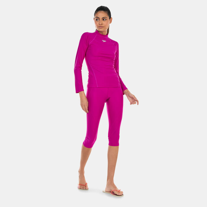 Speedo Women's Long Sleeve Rashguard Purple Speedo Women's Long Sleeve Rashguard Purple image number 2
