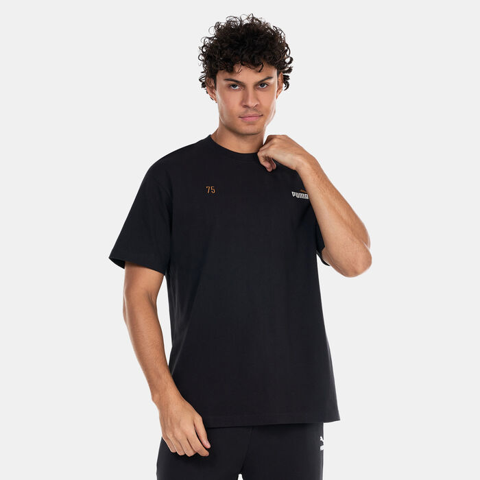 PUMA Men's 75 Logo Celebration T-Shirt Black PUMA Men's 75 Logo Celebration T-Shirt Black image number 0