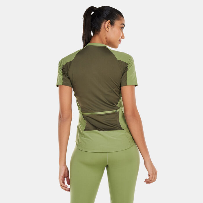 Nike Women's Dri-FIT Air Zip-Up T-Shirt Green Nike Women's Dri-FIT Air Zip-Up T-Shirt Green image number 1