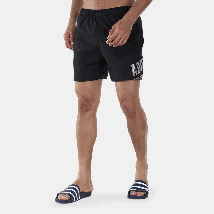 adidas Men's Wording Swim Shorts Black adidas Men's Wording Swim Shorts Black image number 0