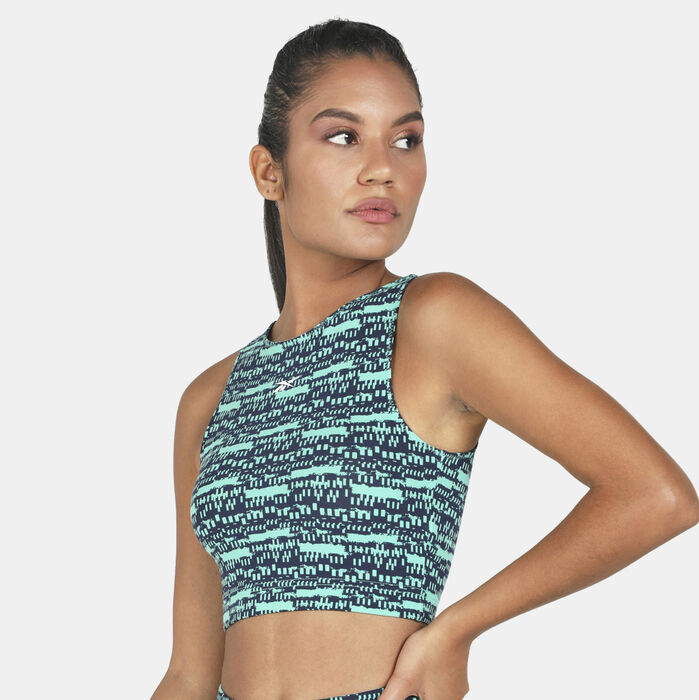 Reebok Women's MYT Cotton Sports Bra Green Reebok Women's MYT Cotton Sports Bra Green image number 0