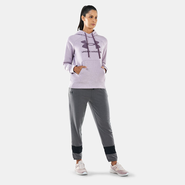 Under Armour Women's UA Rival Terry Colorblock Sweatpants Grey Under Armour Women's UA Rival Terry Colorblock Sweatpants Grey image number 2