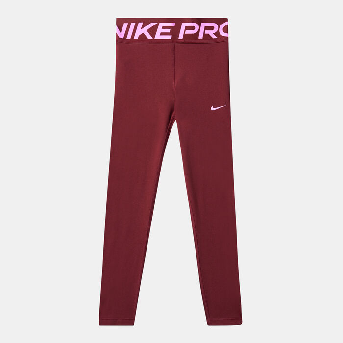 Nike Girls' Pro Dri-FIT Leggings Maroon image number 0