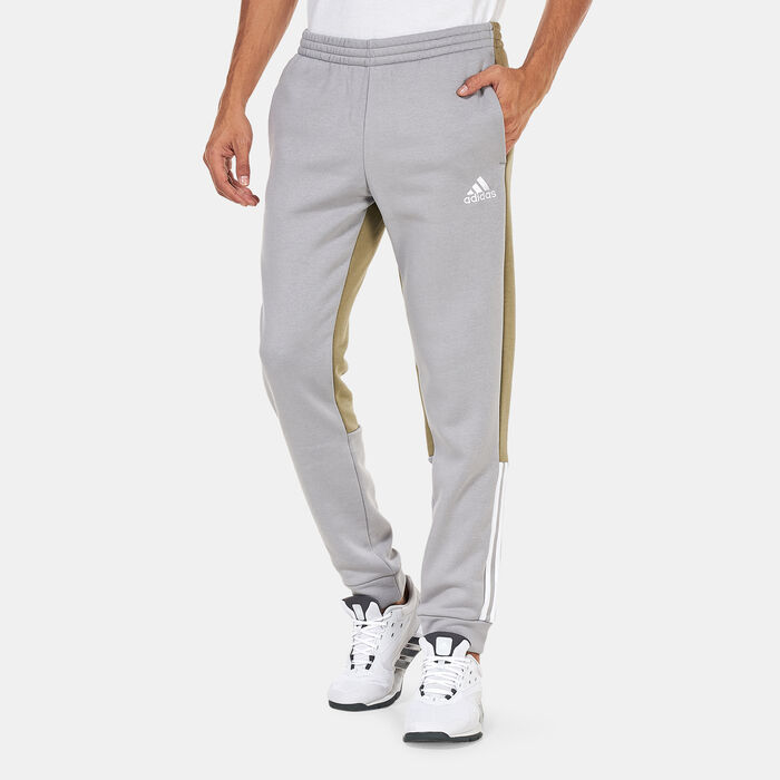 adidas Men's Essentials Colourblock Fleece Joggers Grey adidas Men's Essentials Colourblock Fleece Joggers Grey image number 0