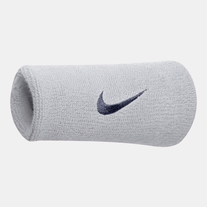 Nike Men's Double Wide Swoosh Wristband Black Nike Men's Double Wide Swoosh Wristband Black image number 0