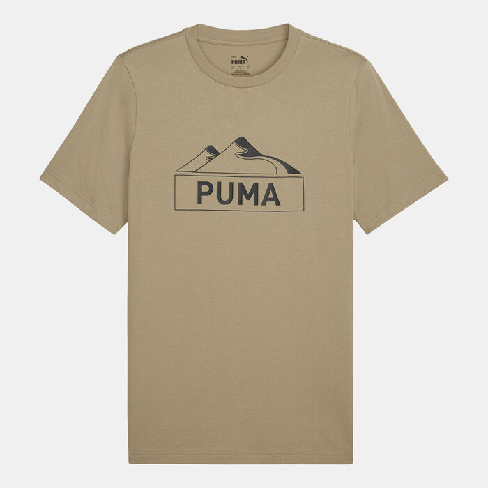 PUMA Men's Open Road Mountain Graphic T-Shirt Brown image number 0