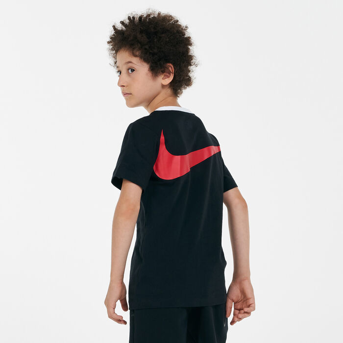 Nike Kids' Big Swoosh Sportswear T-Shirt Black Nike Kids' Big Swoosh Sportswear T-Shirt Black image number 1