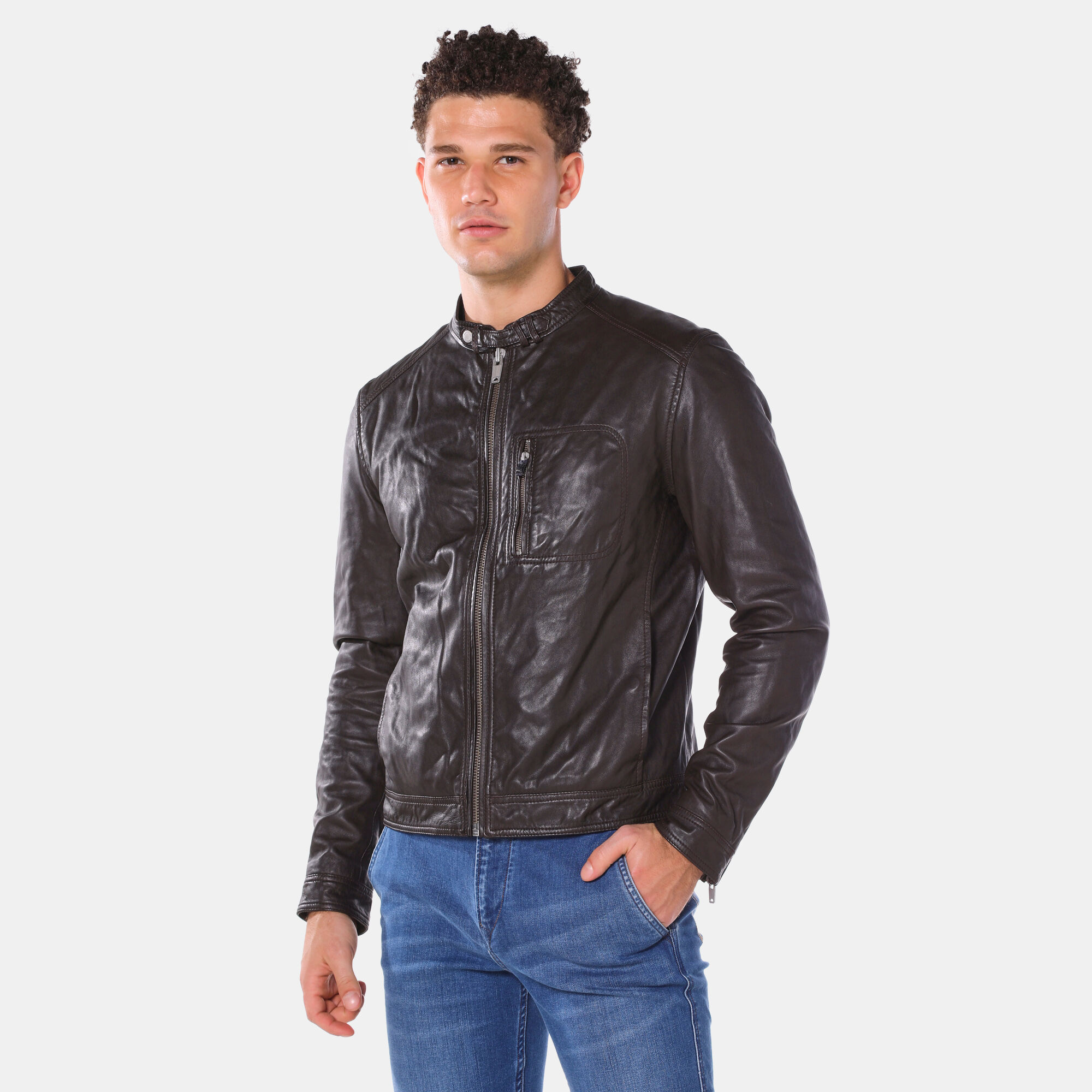 Buy Timberland Men s Kinsman Mountain Leather Jacket Brown in