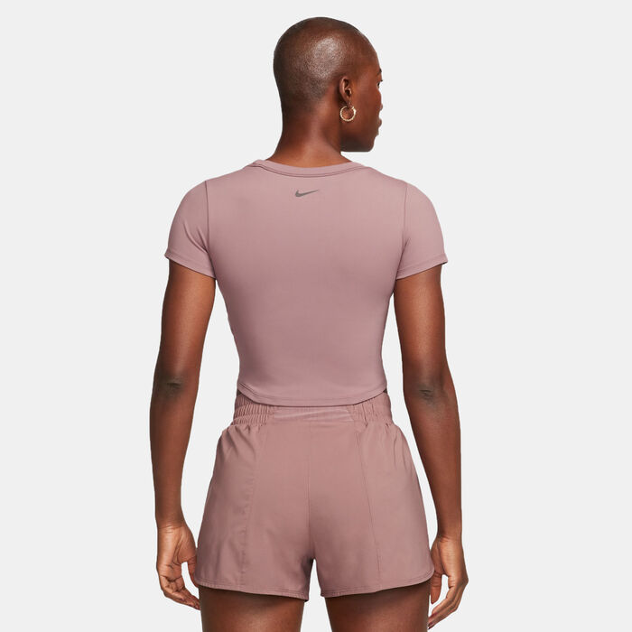 Nike Women's One Dri-FIT Training Crop Top Pink image number 1