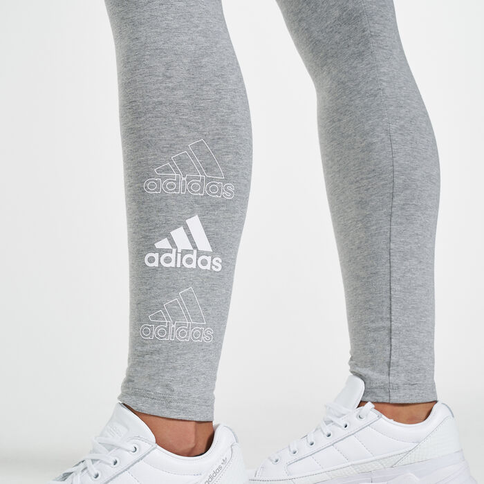 adidas Women's Essentials Stacked Logo Leggings Grey image number 3