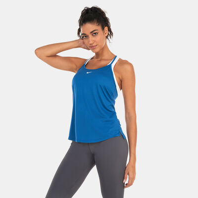 Nike Women's Dri-FIT One Elastika Tank Top Blue Nike Women's Dri-FIT One Elastika Tank Top Blue