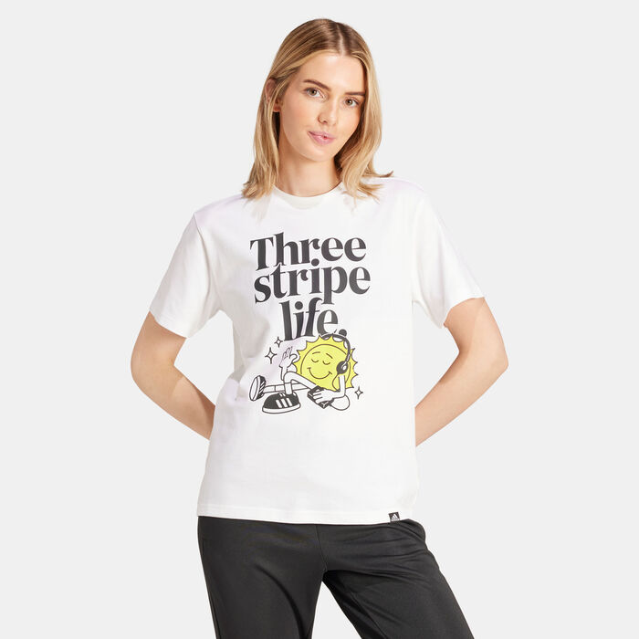adidas Women's Positivity Graphic T-Shirt White adidas Women's Positivity Graphic T-Shirt White image number 2