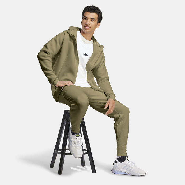 adidas Men's Z.N.E. Premium Full-Zip Hoodie Green image number 2