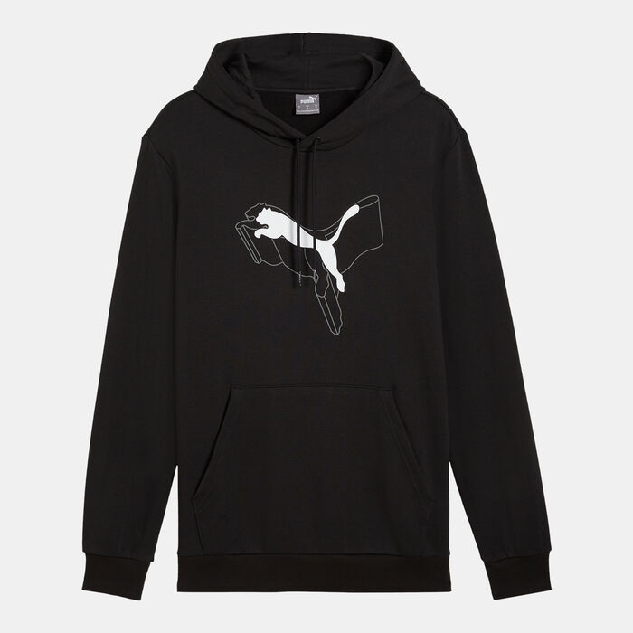 PUMA Men's Essentials+ Cat Logo Hoodie Black PUMA Men's Essentials+ Cat Logo Hoodie Black image number 0