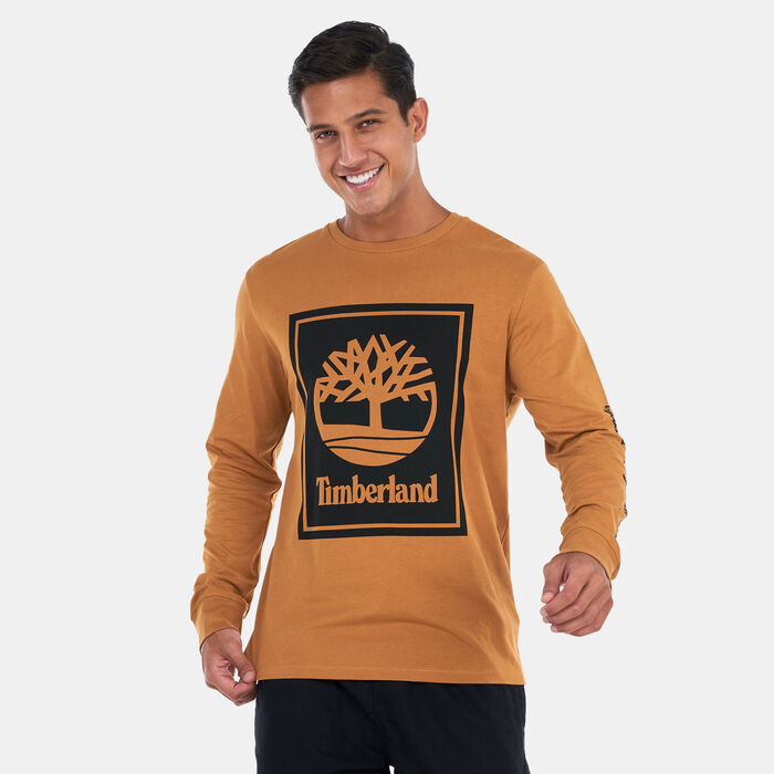 Timberland Men's Logo Long Sleeve T-Shirt Brown Timberland Men's Logo Long Sleeve T-Shirt Brown image number 0