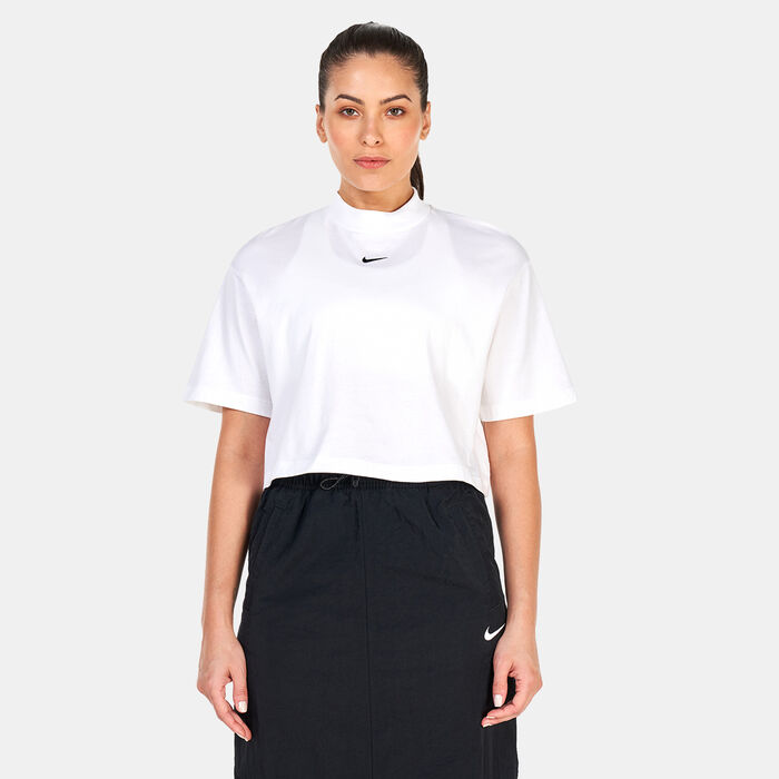 Nike Women's Sportswear Essential Boxy Mock-Neck Top White Nike Women's Sportswear Essential Boxy Mock-Neck Top White image number 0