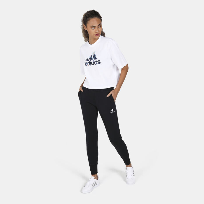 adidas Women's X Zoe Saldana Cropped T-Shirt White adidas Women's X Zoe Saldana Cropped T-Shirt White image number 2