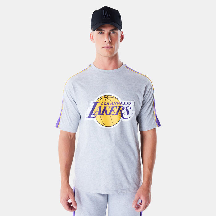New Era Men's NBA Los Angeles Lakers Panel T-Shirt Grey New Era Men's NBA Los Angeles Lakers Panel T-Shirt Grey image number 0