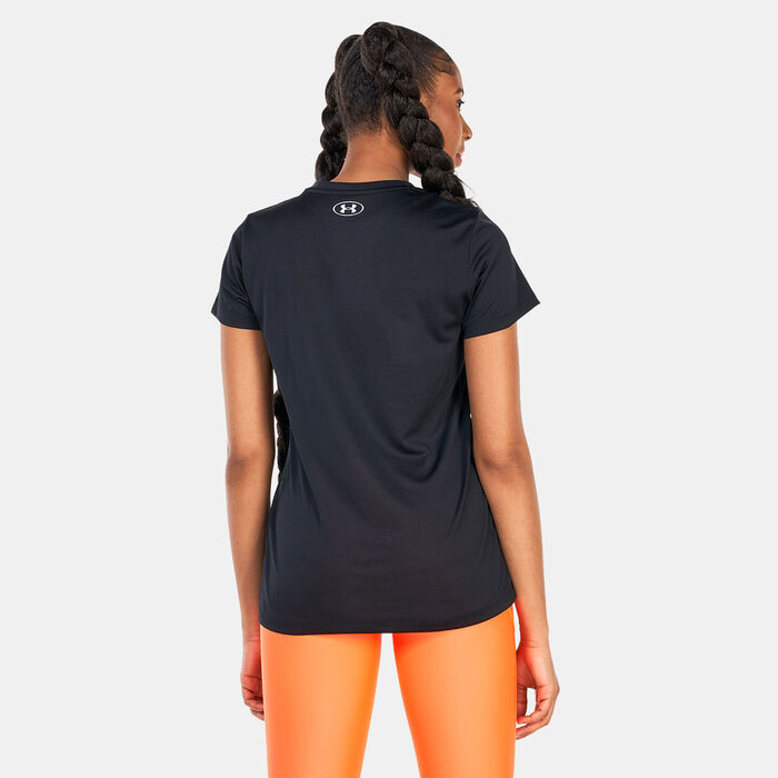 Under Armour Women's UA Tech™ V-Neck T-Shirt Black Under Armour Women's UA Tech™ V-Neck T-Shirt Black image number 1