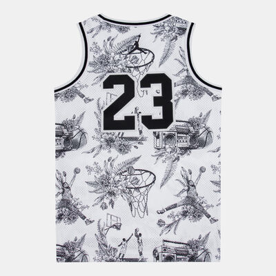 Jordan Kids' 23 Striped Jersey Top White Jordan Kids' 23 Striped Jersey Top White