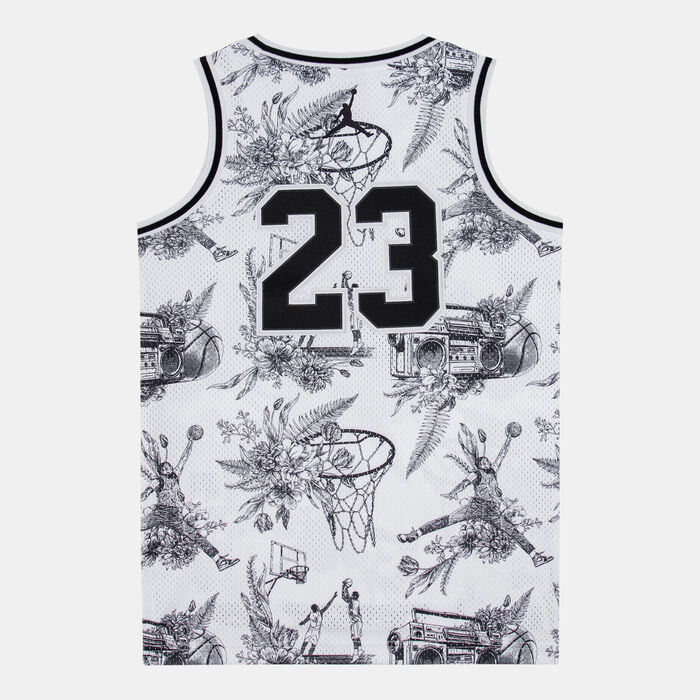 Jordan Kids' 23 Striped Jersey Top White Jordan Kids' 23 Striped Jersey Top White image number 1