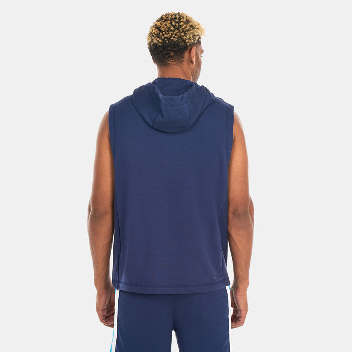 Jordan Men's Dri-FIT Sport Fleece Sleeveless Hoodie Blue image number 1