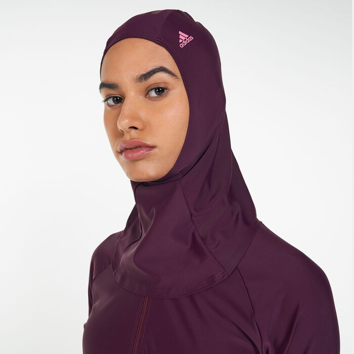 adidas Women's 3-Stripes Swimming Hijab Red image number 0