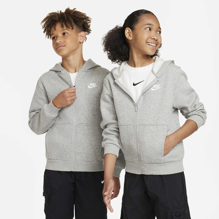 Nike Kids' Sportswear Club Fleece Full-Zip Hoodie Grey Nike Kids' Sportswear Club Fleece Full-Zip Hoodie Grey image number 0