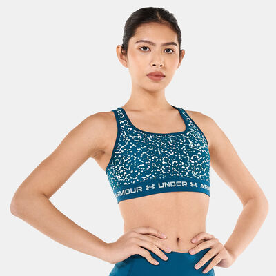 Under Armour Women's Armour Medium Support Printed Sports Bra Green
