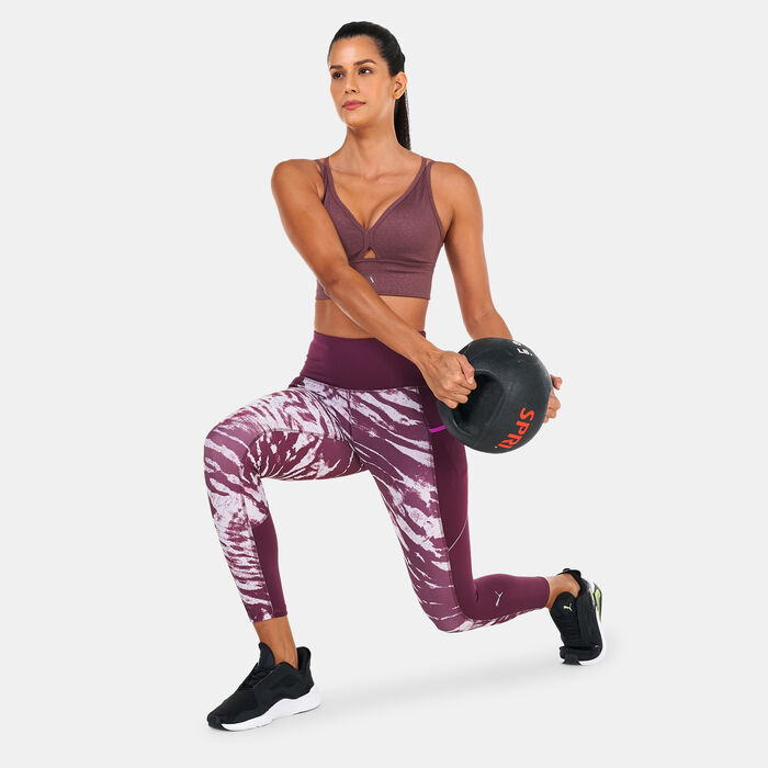 PUMA Women's Run 5K Graphic High Waist 7/8 Leggings Purple PUMA Women's Run 5K Graphic High Waist 7/8 Leggings Purple image number 2