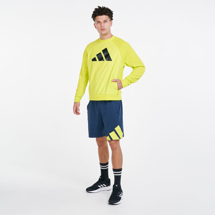 adidas Men's Sportswear Fabric Block Sweatshirt yellow adidas Men's Sportswear Fabric Block Sweatshirt yellow image number 2