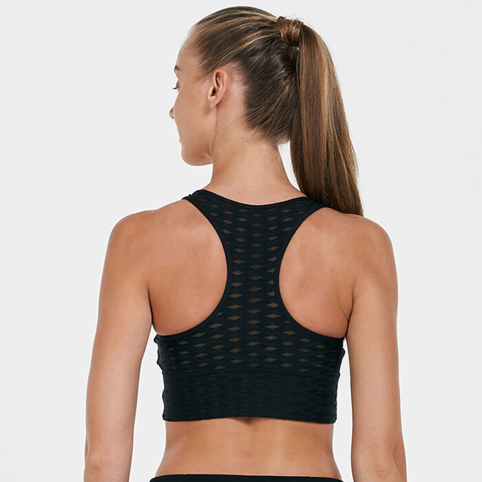 PUMA Women's Flawless Mid Impact Sports Bra Black PUMA Women's Flawless Mid Impact Sports Bra Black image number 1