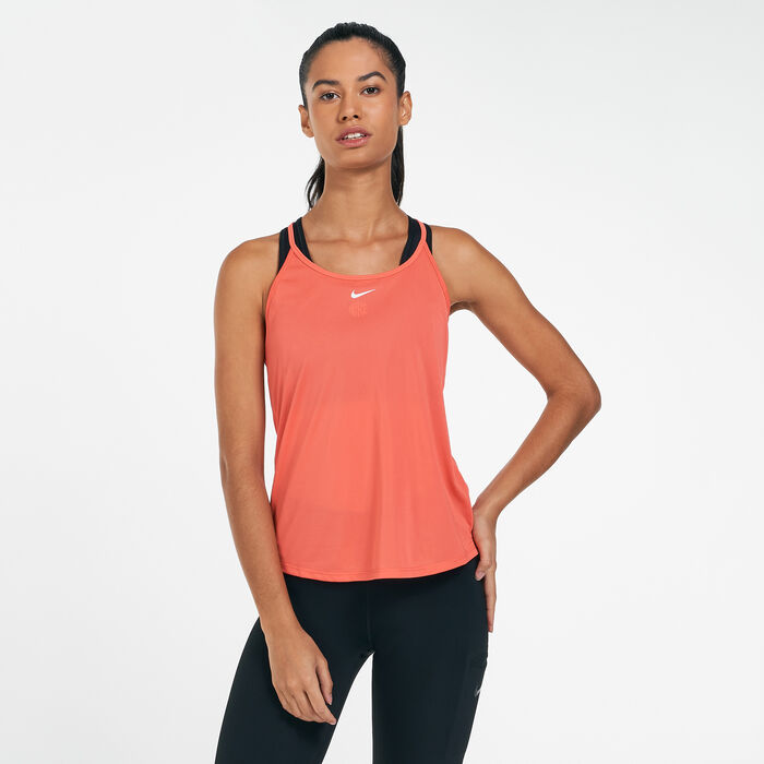 Nike Women's Dri-FIT One Elastika Tank Top Orange Nike Women's Dri-FIT One Elastika Tank Top Orange image number 0