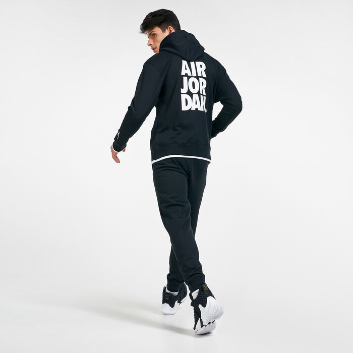 Jordan Men's Jumpman Classics Printed Fleece Pullover Hoodie Black image number 2