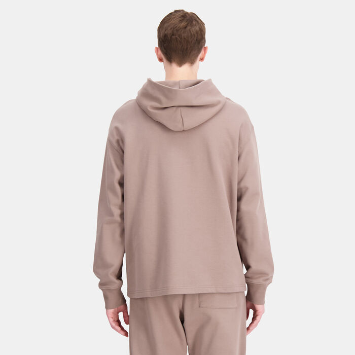 New Balance Men's Athletics Linear Fleece Hoodie Brown New Balance Men's Athletics Linear Fleece Hoodie Brown image number 1