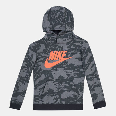 Nike Kids' Sportswear Club Camo Fleece Hoodie Black