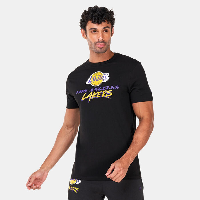 New Era Men's NBA Los Angeles Lakers Script T-Shirt Black New Era Men's NBA Los Angeles Lakers Script T-Shirt Black image number 0