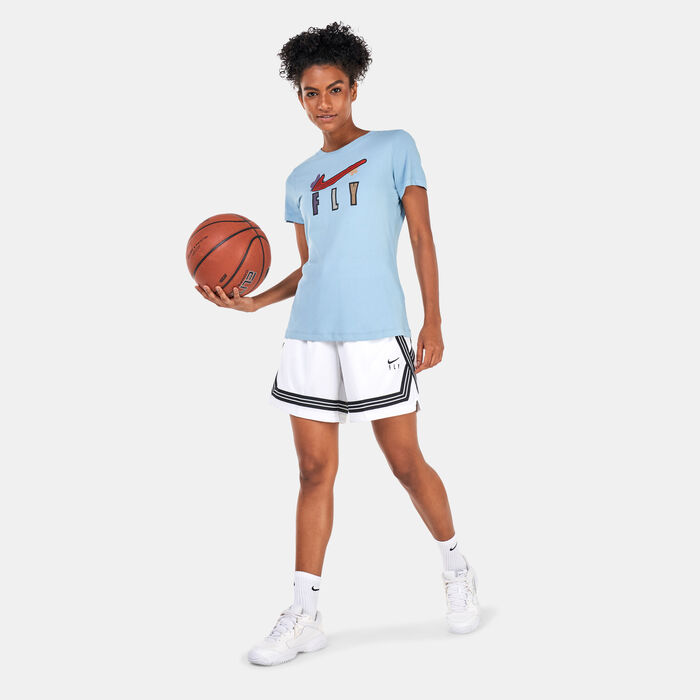 Nike Women's Dri-FIT Swoosh Fly T-Shirt Blue image number 2