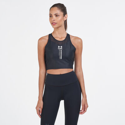 Under Armour Women's Iso-Chill Crop Tank Top Black