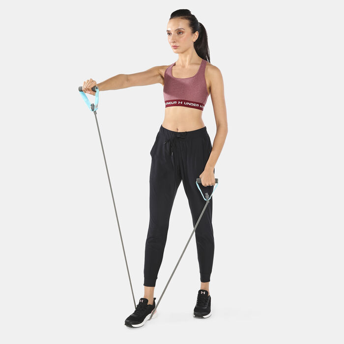 Under Armour Women's Crossback Mid Heather Sports Bra Red Under Armour Women's Crossback Mid Heather Sports Bra Red image number 2
